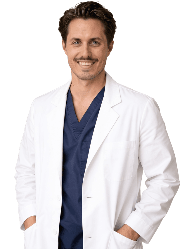 Dr. Vincent Ehrhardt Suchier im Arztkittel